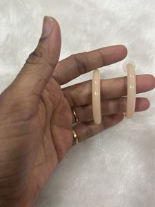 Cream Hoop Earrings