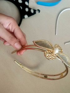 Golden Headband With Beads