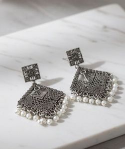 3 Pair Silver Tone Drop Earrings