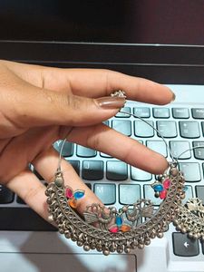 Ethnic Peacock Hoop Earrings