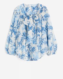 H&M Floral Top With Drawstring