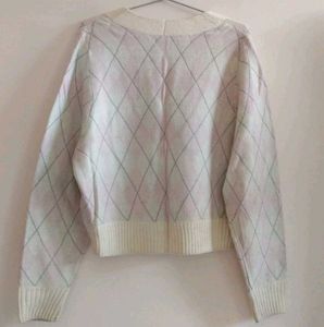 Argyle Knit Cardigan