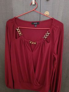 Burgundy Chain Detail Top