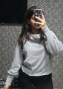 Grey Long Sleeve Top