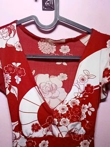 Body Hug Crop Top With Deep Neck For Small To Medium Size