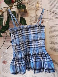 Blue Plaid Tank Top