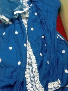 Elegant Blue Embroidered Kurta Set