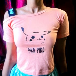 Pikachu Crop Top For Girls