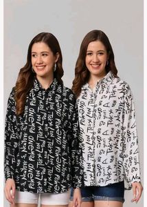 Single piece Black Graphic Print Shirt