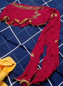 Price Drop 😍Designer Yellow &amp; Rani Pink Dress