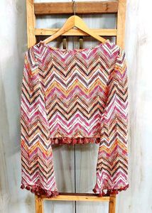Colorful Chevron Knit Top Bust Size-36