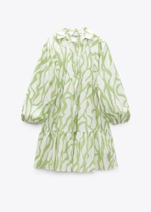 Zara Green Print Dress