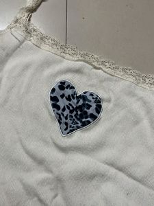 Blue Heart White Top