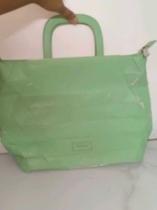 Allen Solly Light Green Tote Bag