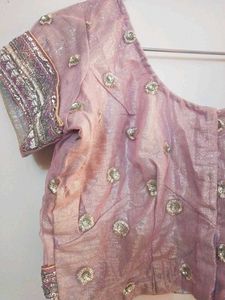 Readymade Embroidered Net Saree