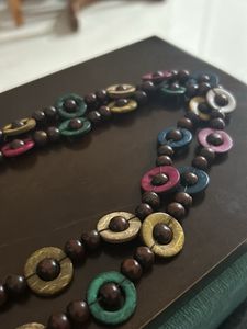 Beautiful Long 6cm Beads Wooden Multicoloured Neck
