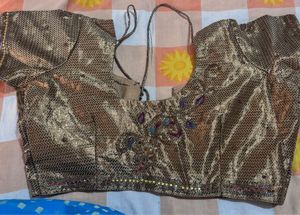 dark golden Sequin Embellished Blouse