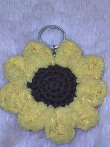 Crochet Sunflower Keychain