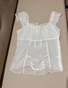 Sheer White Embroidered Top