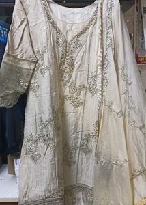Embroidered And Beaded Cotton Suit