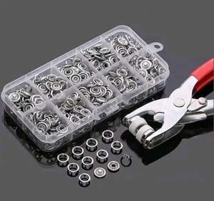 100PC Silver Button Thickened Snap Fasteners Kit