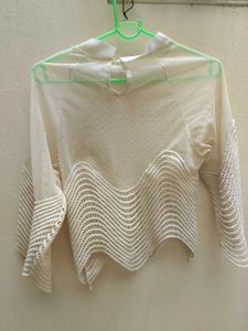 White Sheer Net Top