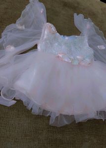 Pink Colour Frock For Baby Girl