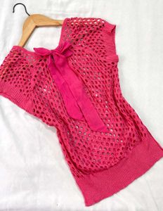 Pinterest Pink Bow Knit Top D