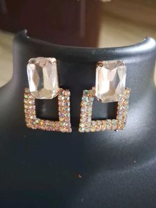 Square Rhinestone Earrings