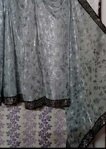 💙 With Grey Beautiful Saree