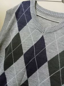 New Plaid Sweater Vest (Grey)