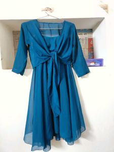 Teal Blue Spaghetti Strap Dress