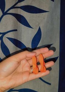 Orange Twist Earrings