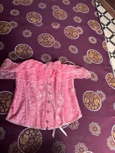 Pink Corset Top with Lace Details
