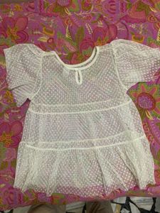 White Sheer Puff Sleeve Top🕊️