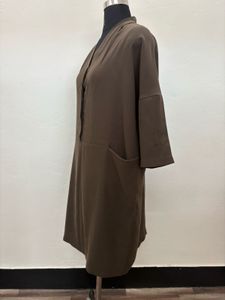 Brown V-Neck Dress