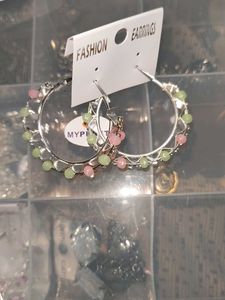 Light Green And Pink Colour Combination Earing ❤️