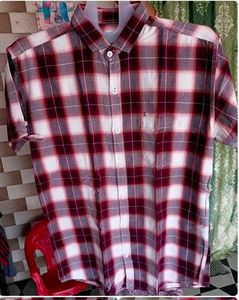 Combo 3 Shirt Red & White Plaid Button-Down Shir