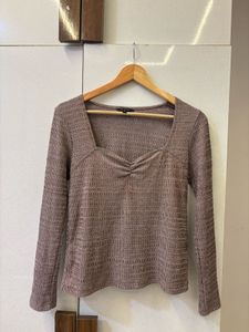 Square Neck Long Sleeve Top