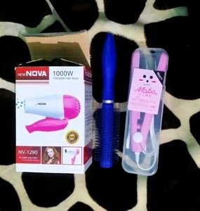 Nova Hair Dryer 1000W And Small Straightener
