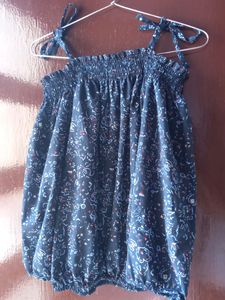RARE off shoulder navy blue printed top