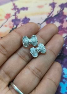 Sparkly Bow Stud Earrings