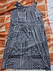 Black &amp; White Patterned Dress