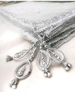 White Dupatta with latkan