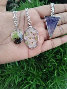 Resin Real Element Pendant And Chain