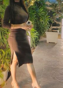 TRENDYOL Women Brown Winter Midi Dress