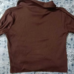 Zara Brown Long Sleeve Top