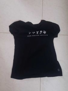 Black Graphic T-Shirt Size- L