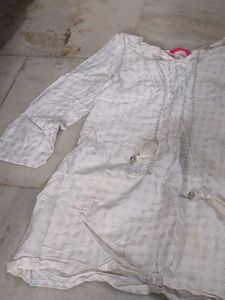 White Cotton Tunic with Tassels