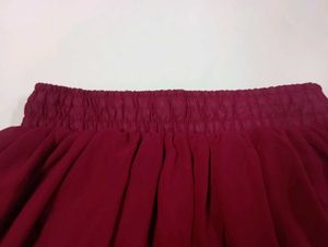 Maroon Pleated Skirt